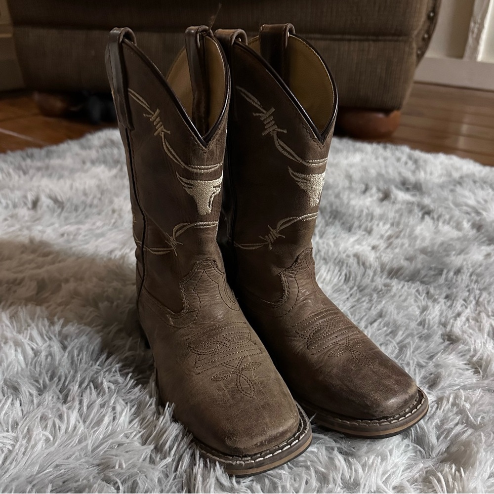 Smokey Mountain Boots Brown Leather; Child size 12.5